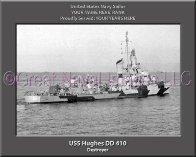 USS Hughes DD 410 Personalized Navy Ship Photo