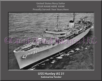 USS Hunley AS 31 Personalized Navy Ship Photo