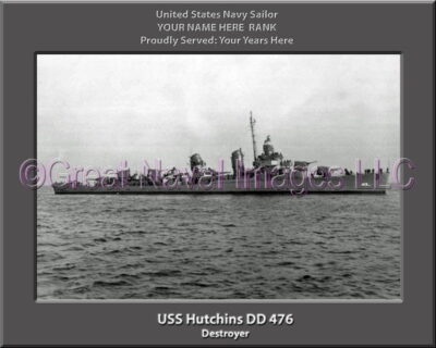 USS Hutchins DD 476 Personalized Navy Ship Photo