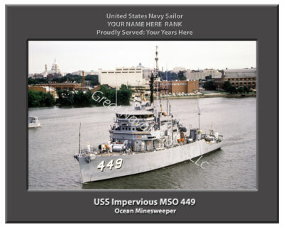 USS Impervious MSO 449 Personalized Navy Ship Photo