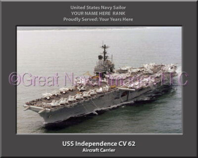 USS Independence CV 62 Personalized Photo on Canvas