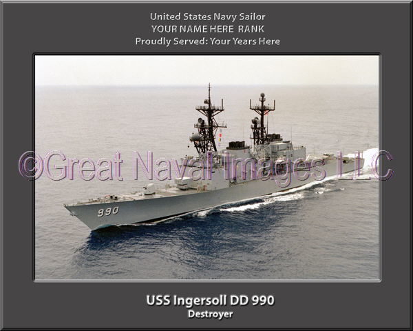 USS Ingersoll DD 990 Personalized Navy Ship Photo