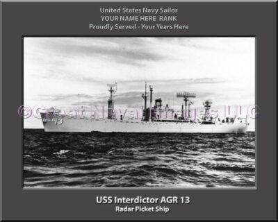 USS Interdictor AGR 13 Personalized Navy Ship Photo