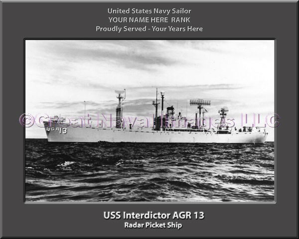 USS Interdictor AGR 13 Personalized Navy Ship Photo