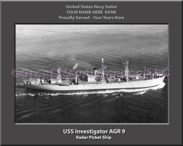 USS Invertigator AGR 9 Personalized Navy Ship Photo