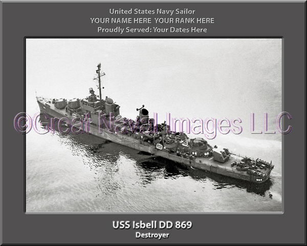 USS Isbell DD 869 Personalized Navy Ship Photo