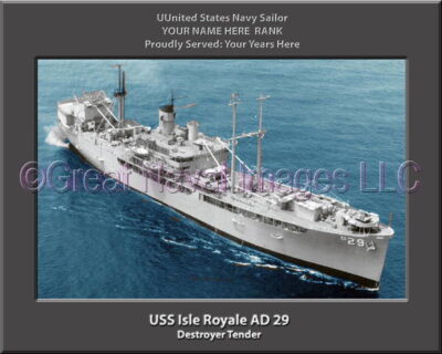 USS Isle Royale AD 29 Personalized Navy Ship Photo