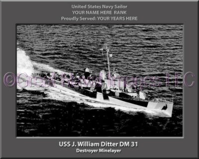 USS J. William Ditter DM 31 Personalized Navy Ship Photo