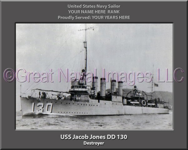 USS Jacob Jones DD 130 Personalized Navy Ship Photo
