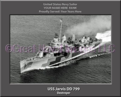 USS Jarvis DD 799 Persomalized Navy Ship Photo