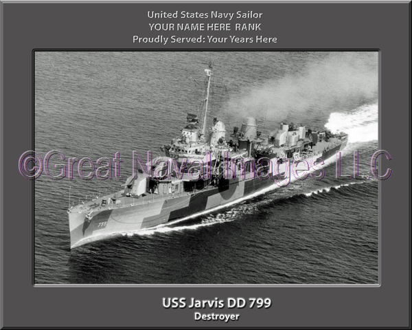 USS Jarvis DD 799 Persomalized Navy Ship Photo