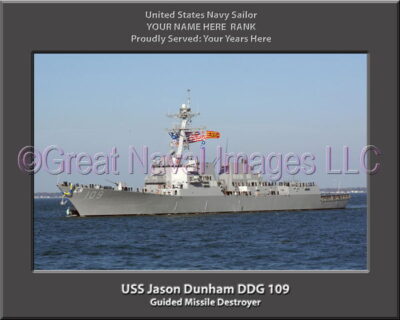 USS Jason Dunham DDG 109 Persomalized Navy Ship Photo