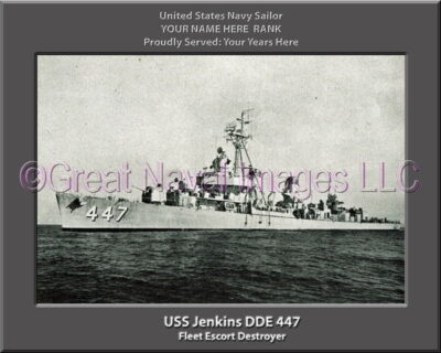 USS Jenkins DDE 447 Persomalized Navy Ship Photo
