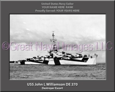 USS John L Williamson DE 370 Personalized Navy Ship Photo
