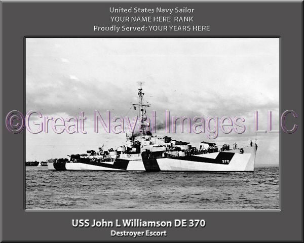 USS John L Williamson DE 370 Personalized Navy Ship Photo
