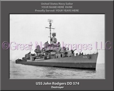 USS John Rodgers DD 574 Personalized Navy Ship Photo