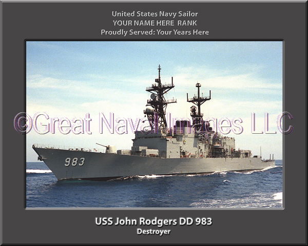 USS John Rodgers DD 983 Persomalized Navy Ship Photo