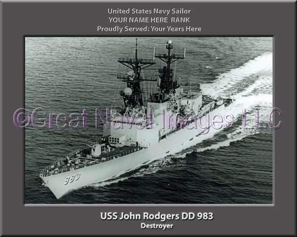 USS John Rodgers DD 983 Persomalized Navy Ship Photo