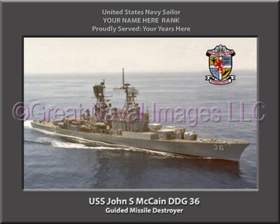 USS John S McCain DDG 36 Persomalized Navy Ship Photo