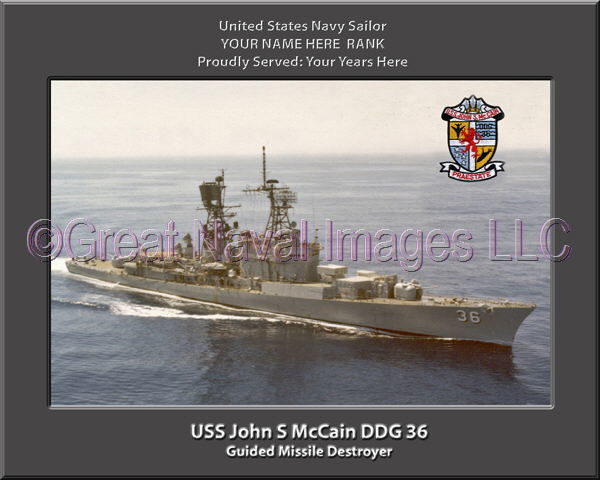 USS John S McCain DDG 36 Persomalized Navy Ship Photo