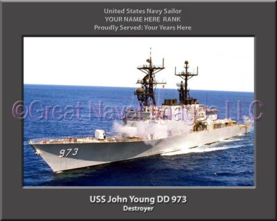 USS John Young DD 973 Persomalized Navy Ship Photo
