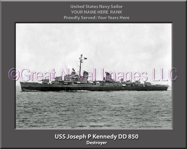 USS Joseph P Kennedy DD 850 Persomalized Navy Ship Photo