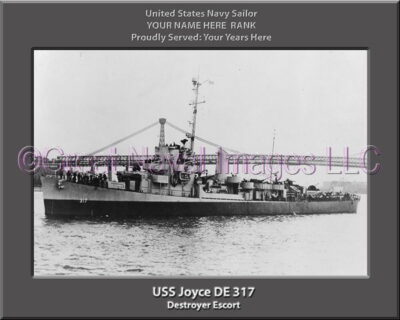 USS Joyce DE 317 Persomalized Navy Ship Photo