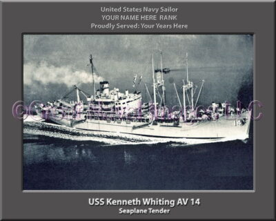 USS Kenneth Whiting AV 14 Personalized Navy Ship Photo