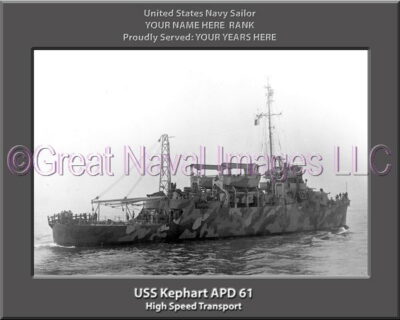 USS Kephart APD 61 Personalized Navy Ship Photo