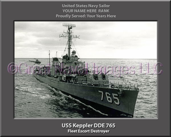 USS Keppler DDE 765 Personalized Navy Ship Photo