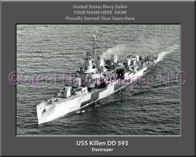 USS Killen DD 593 Personalized Navy Ship Photo