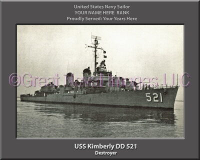 USS Kimberly DD 521 Personalized Navy Ship Photo