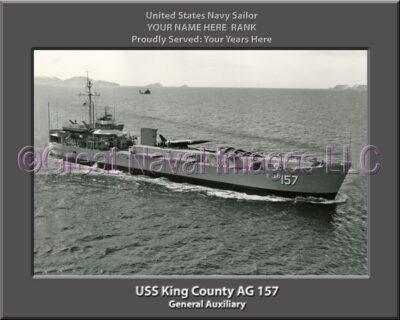 USS King County AG 157 Personalized Navy Ship Photo