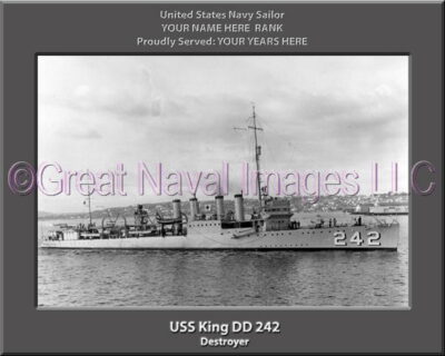 USS King DD 242 Personalized Navy Ship Photo
