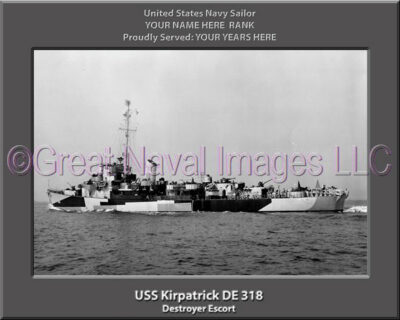 USS Kirpatrick DE 318 Personalized Navy Ship Photo