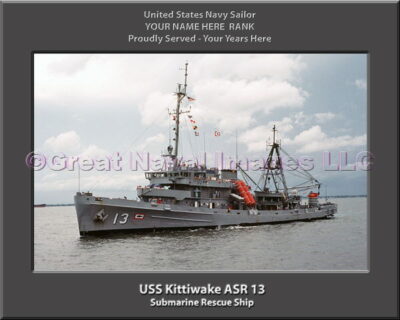 USS Kittiwake ASR 13 Personalized Navy Ship Photo