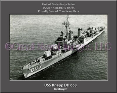 USS Knapp DD 653 Personalized Navy Ship Photo
