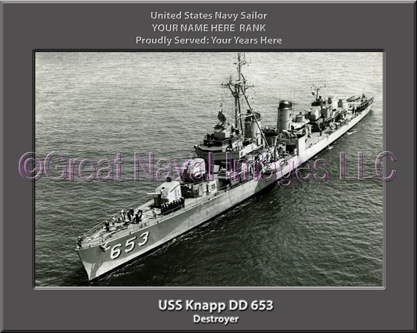 USS Knapp DD 653 Personalized Navy Ship Photo