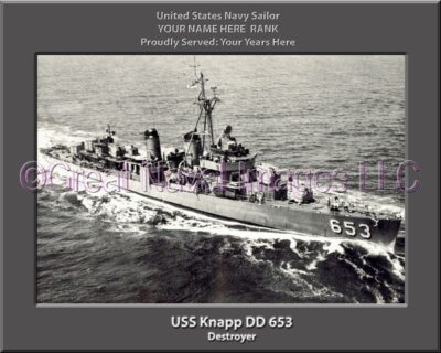 USS Knapp DD 653 Personalized Navy Ship Photo