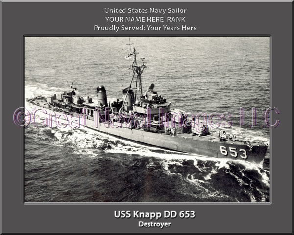 USS Knapp DD 653 Personalized Navy Ship Photo