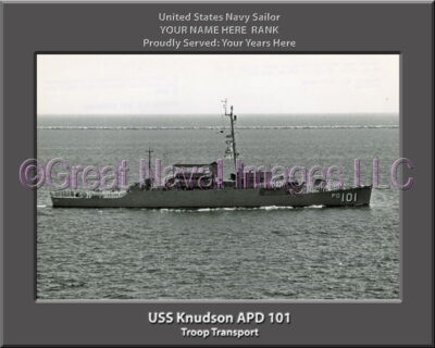 USS Knudson APD 101 Personalized Navy Ship Photo