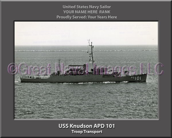 USS Knudson APD 101 Personalized Navy Ship Photo
