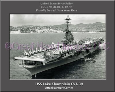 USS Lake Champlain CVA 39 Personalized Navy Ship Photo