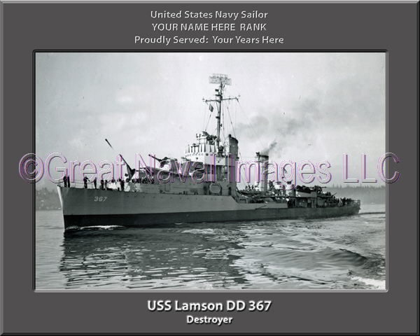 USS Lamson DD 367 Personalized Photo on CanvasPersonalized Photo on Canvas