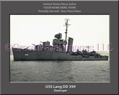 USS Lang DD 399 Personalized Photo on CanvasPersonalized Photo on Canvas
