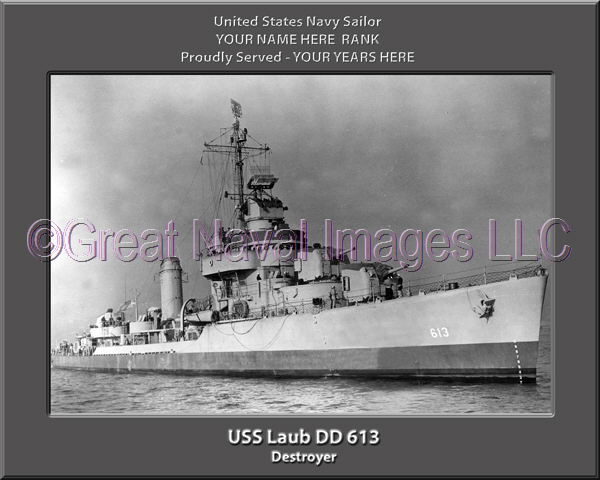 USS Laub DD 613 Personalized Photo on CanvasPersonalized Photo on Canvas