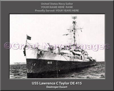 USS Lawrence C Taylor DE 415 Personalized Navy Ship Photo