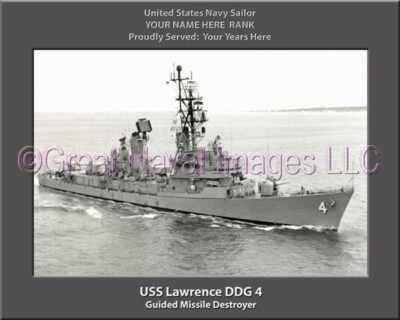 USS Lawrence DDG 4 Personalized Navy Ship Photo