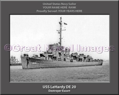USS LeHardy DE 20 Personalized Navy Ship Photo