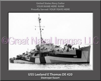 USS Leeland E Thomas DE 420 Personalized Navy Ship Photo